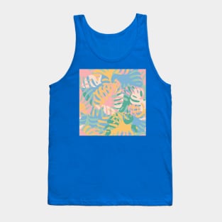 Pastel Plants / Colorful Monstera Leaves Tank Top